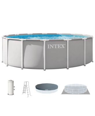 Prism Frame 15ft x 48in Premium Above Ground Pool Set with Filter Pump