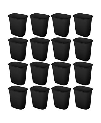 3 Gallon Rectangular Wastebasket Small Home Trash Bin, 16 Pack, Black