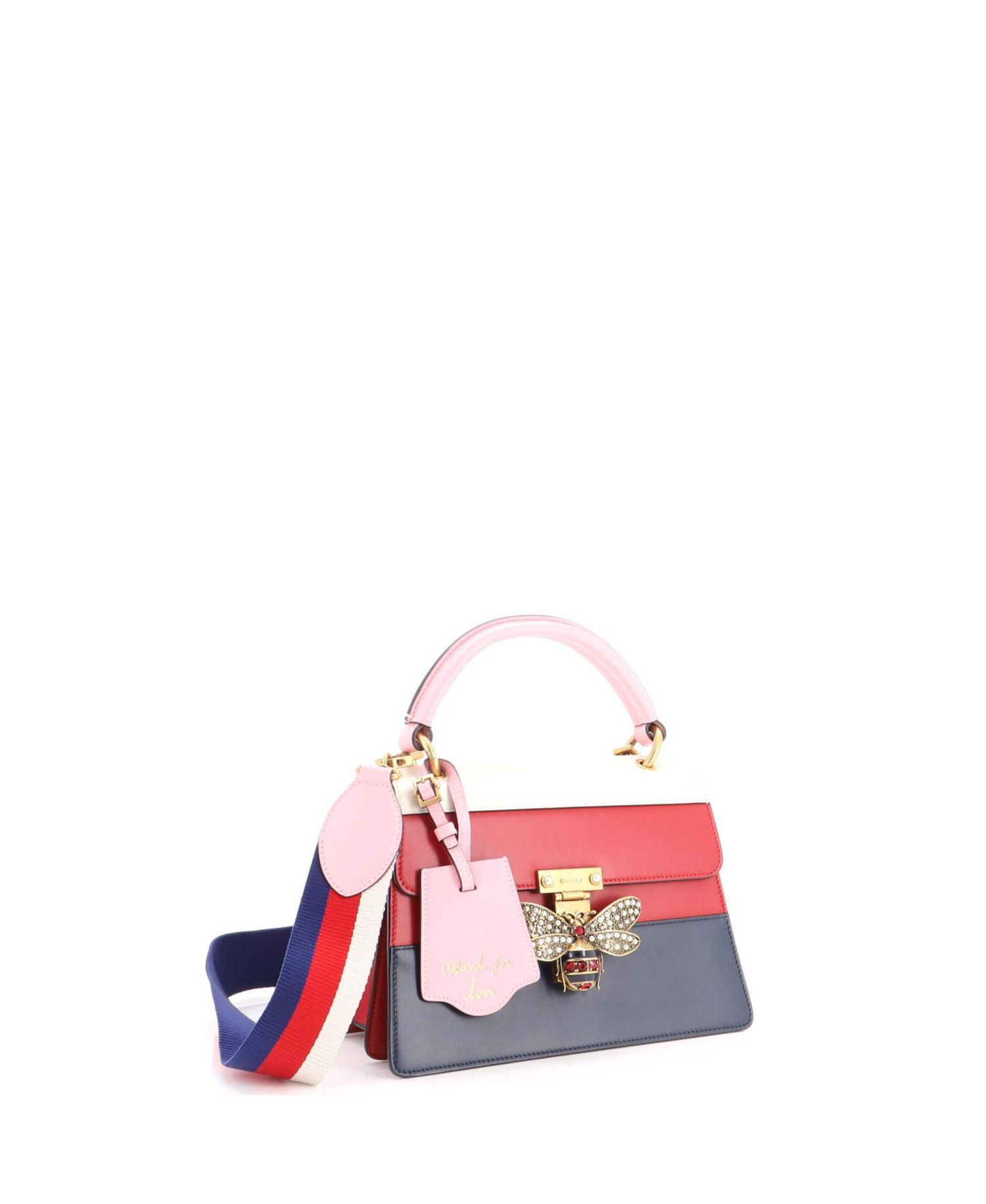 Small Queen Margaret Top Handle Bag Colorblock Leather