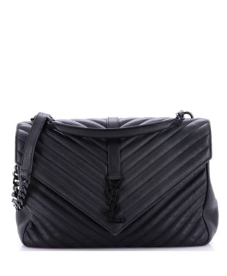 Large Classic Monogram College Bag Matelasse Chevron Leather