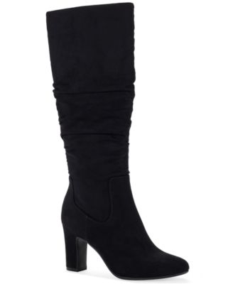 Style & Co Style Co Womens Mollyann Slouch Almond Toe Tall Boots Macys Exclusive In Dark Roast Wide Calf