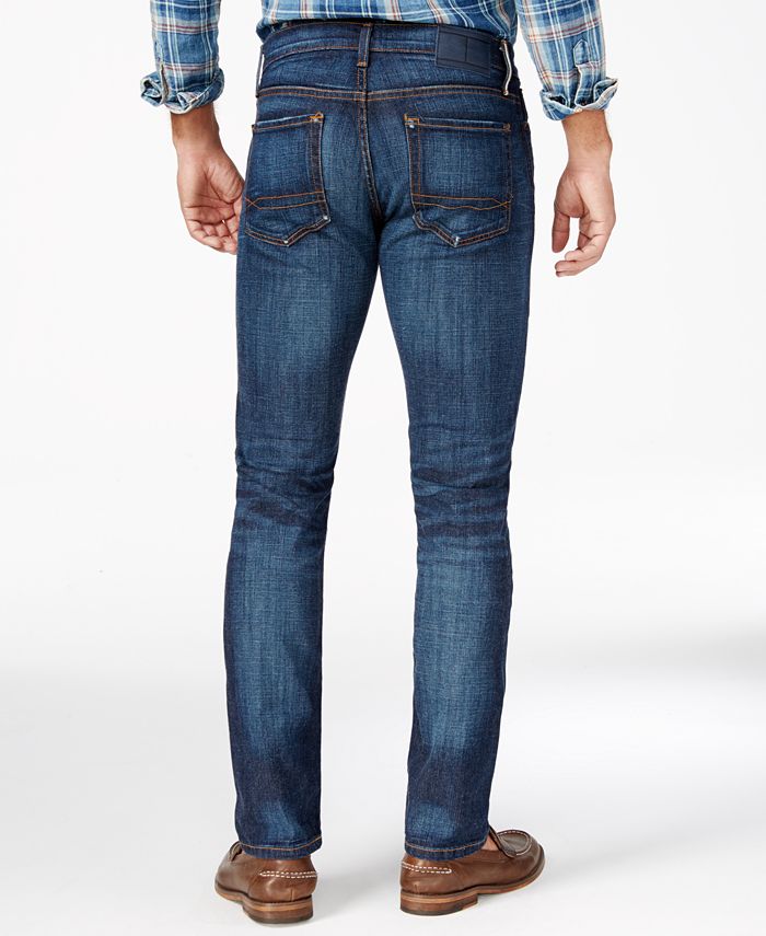 Tommy Hilfiger Men's Vessel Slim-Fit Stretch Dark Blue Jeans, Created ...