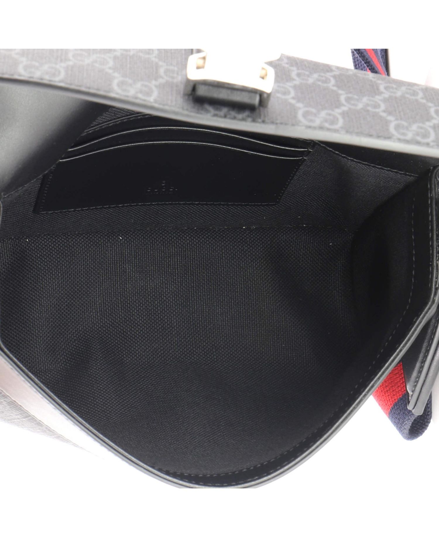Mini Front Buckle Web Messenger Bag GG Coated Canvas