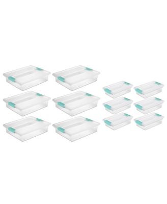 Large Clip Storage Box Container (6 Pack) + Small Clip Box (6 Pack)