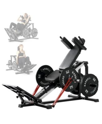 Compact Leg Sled Machine, Leg Press Machine Capacity 1000lbs, Hack Squat Machine Combo, Calf Raise Home Gym