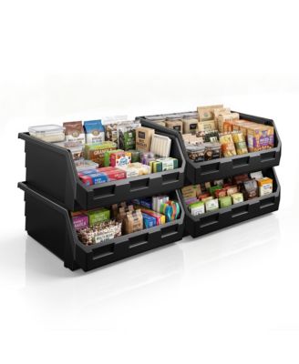 Extra Large Open Front Stackable Kitchen Storage Bin - Pantry and Cabinet Organizer