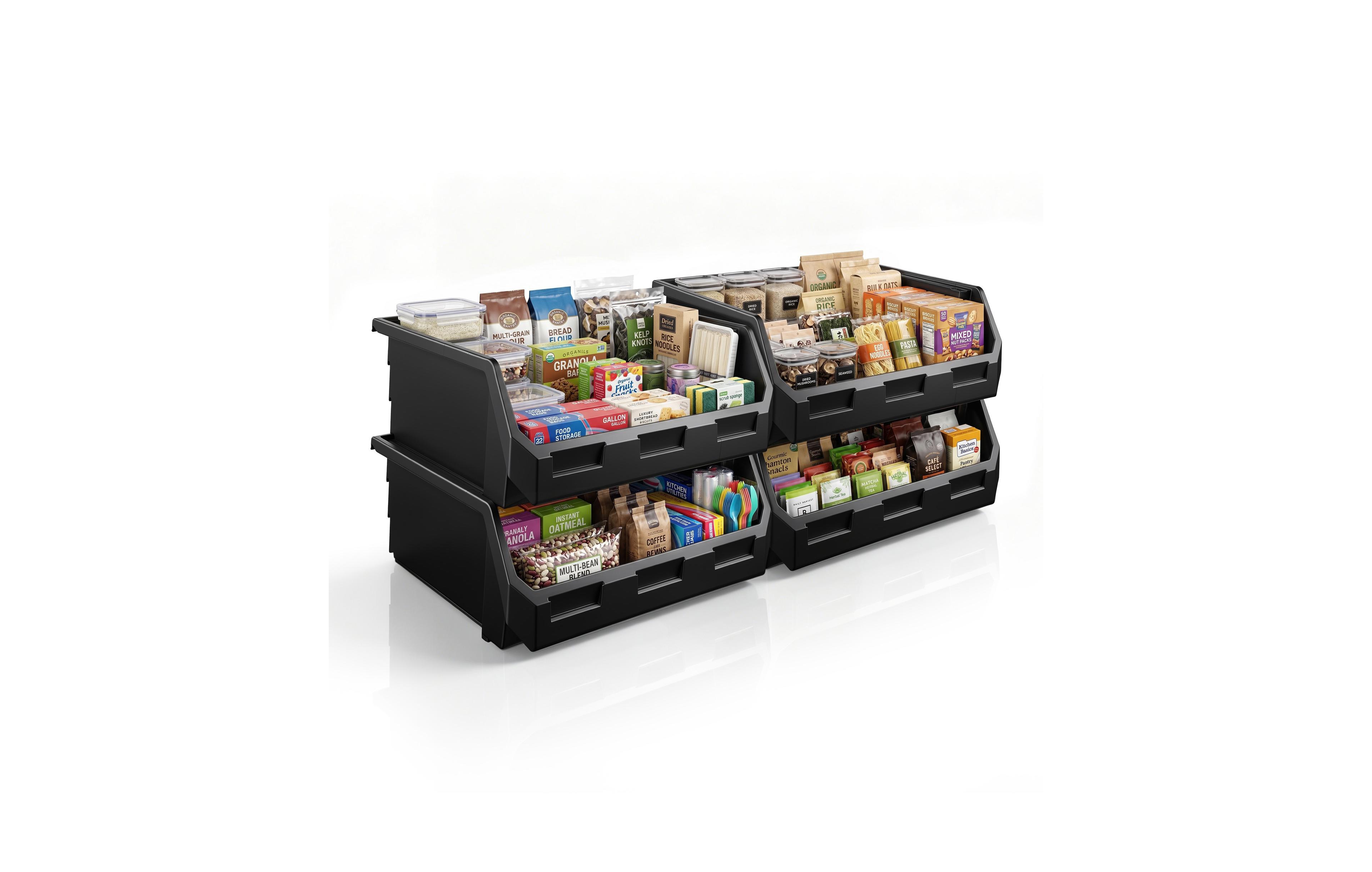 Sorbus Extra Large Open Front Stackable Kitchen Storage Bin - Pantry and Cabinet Organizer