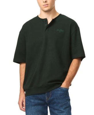 Men's Kafael Short-Sleeve Textured Henley Shirt