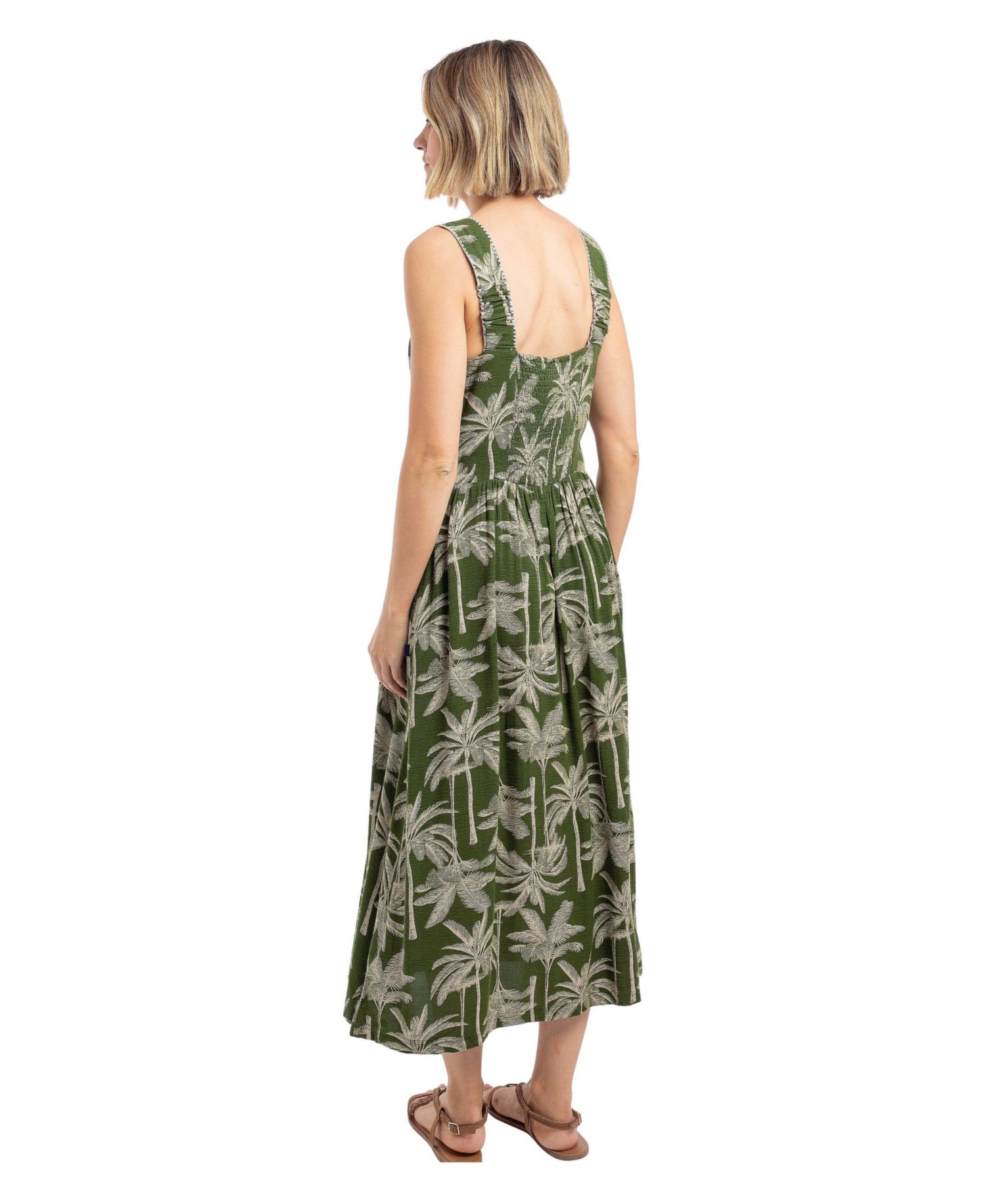 Women's Tatum Square Neck Midi Dress with Pockets