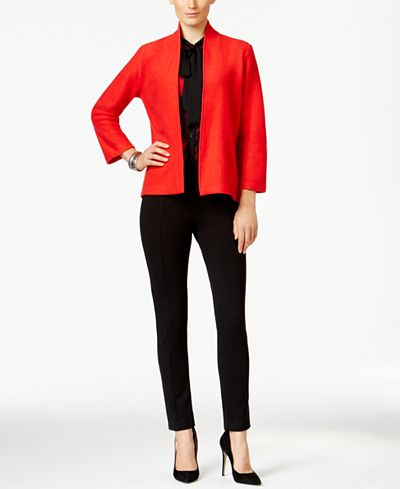Anne Klein Open-Front Cardigan, Blouse & Skinny Pants