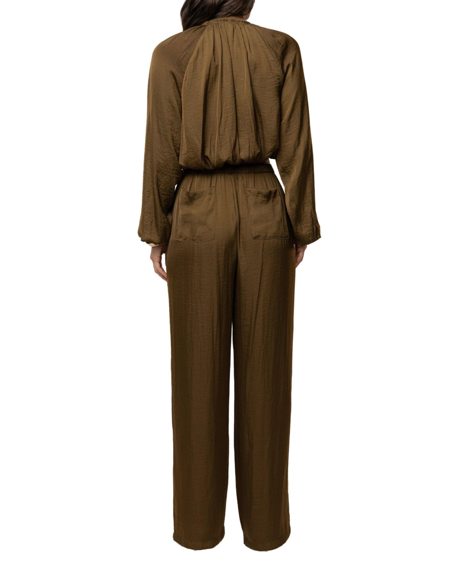 Women's Seaside Glow High-Waisted Wide-Leg Satin Pants