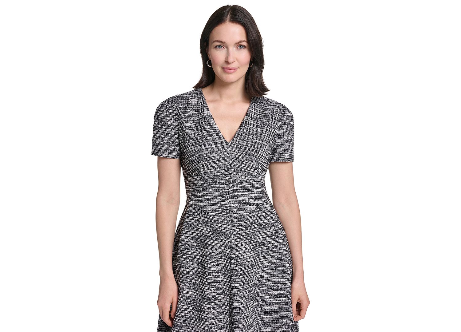 Women's V-Neck Short-Sleeve Midi Dress