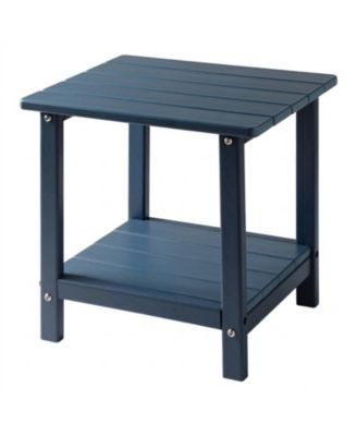 Double Layer HDPE Outdoor Side Table with 360 Pound Top Shelf Capacity