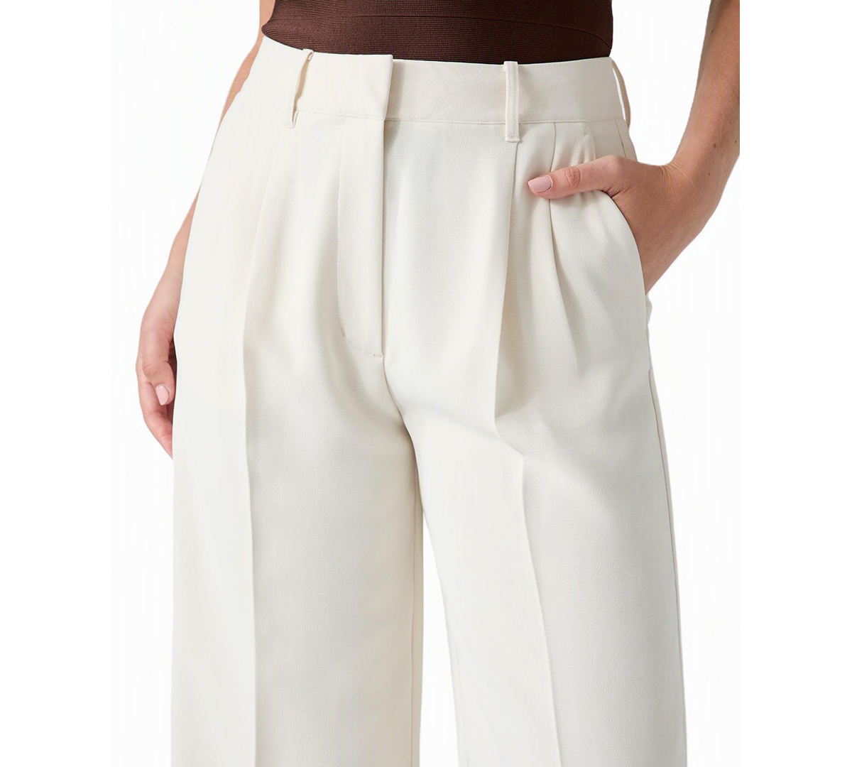 Guess Women's Theoline Perfect Pant Wide-Leg High-Rise Pants