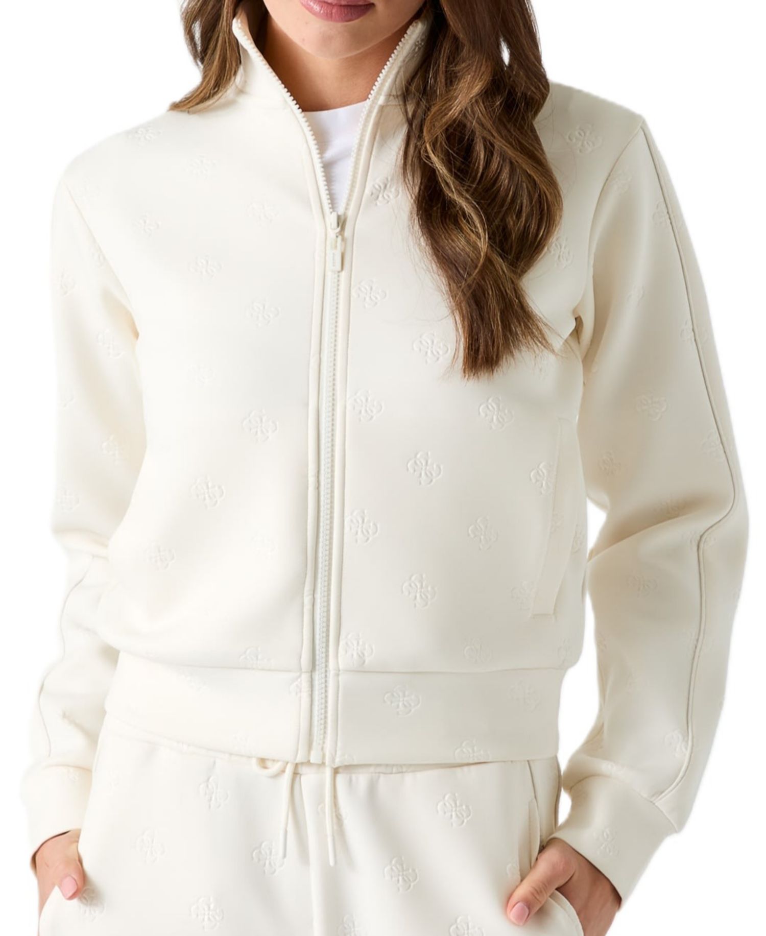 Women's Calista 4G Full Zip Scuba Knit Mock Neck Sweatshirt