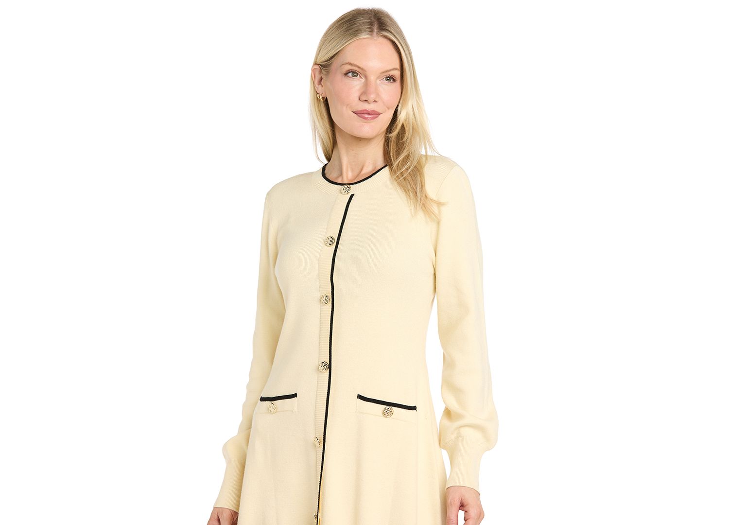 Women's Long-Sleeve Scoop-Neck Sweater Dress