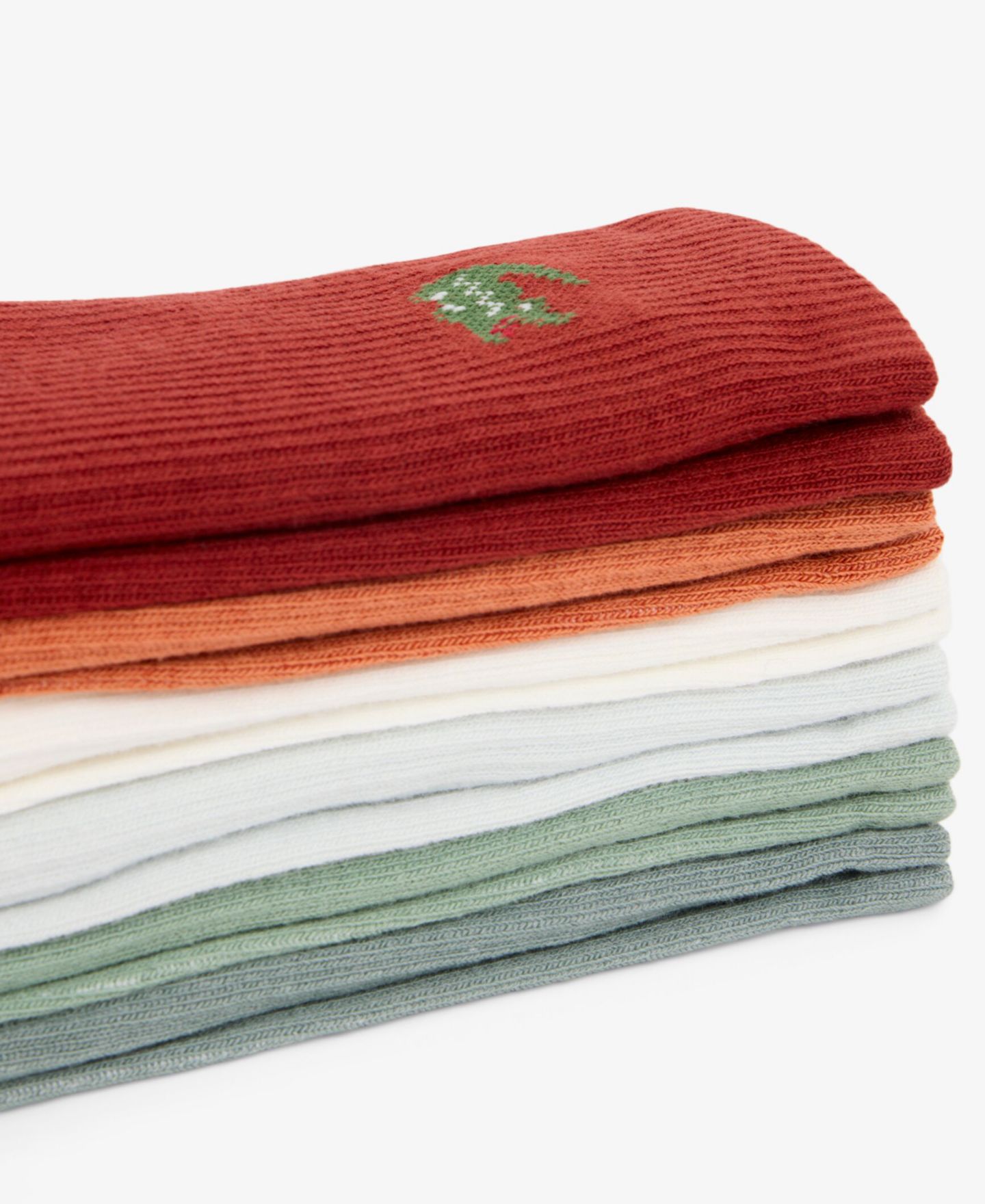 Носки для мужчин, средней высоты, хлопок, в рубчик, 6 шт. — Lacoste, цвет: Carmine/Powderkeg Flour — фото 2