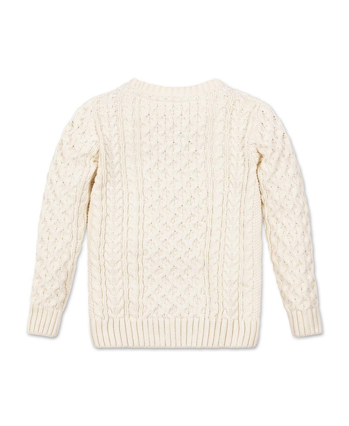 Hope & Henry Toddler Boys and 2T - 4T Organic Long Sleeve Fisherman Cable Pullover Sweater