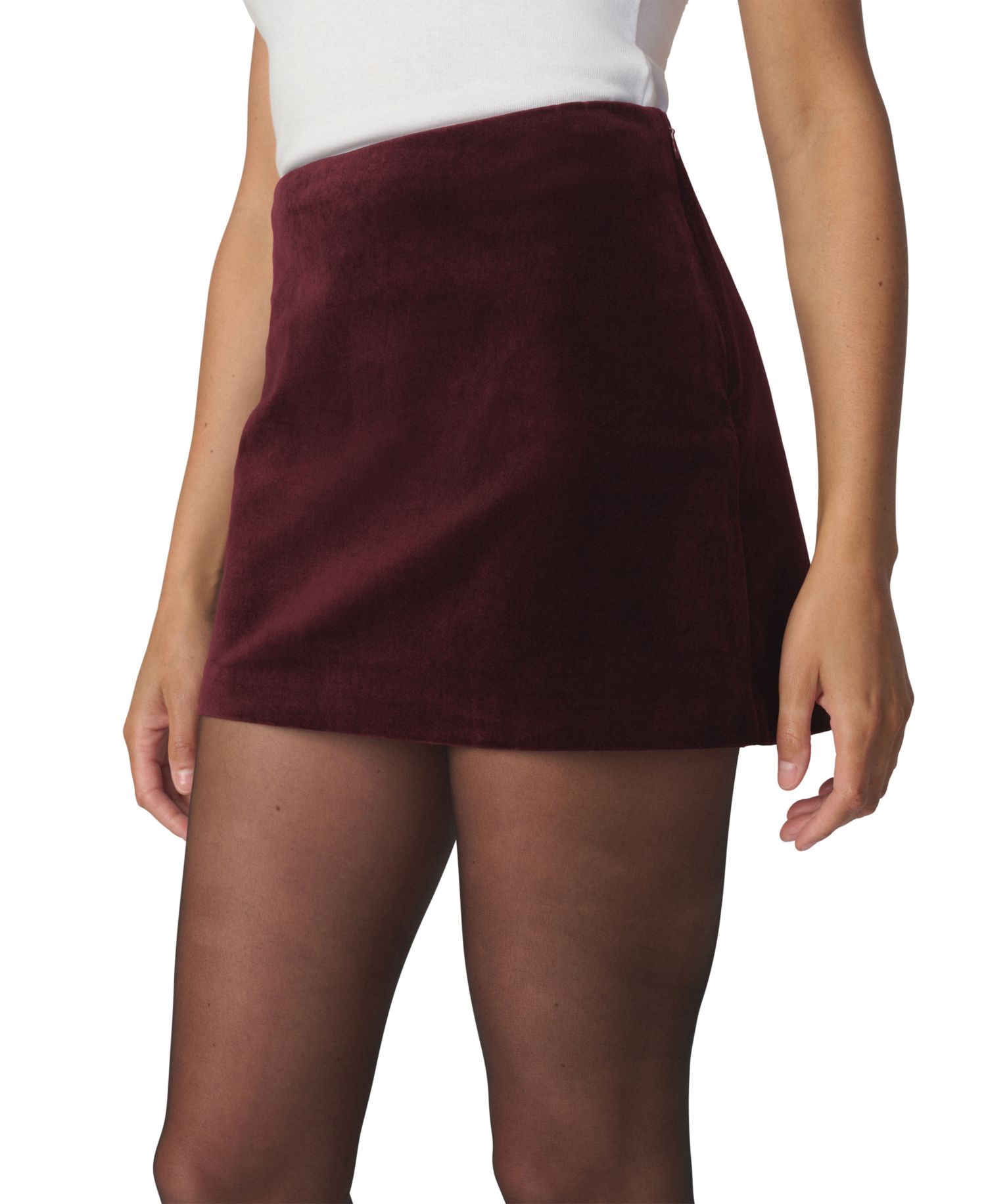 Women's Velveteen Mini A-Line Skirt