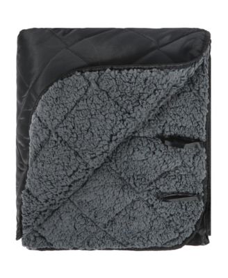 Extra Large Sherpa Lined Camping Blanket Warm Windproof Water Resistant Machine Washable