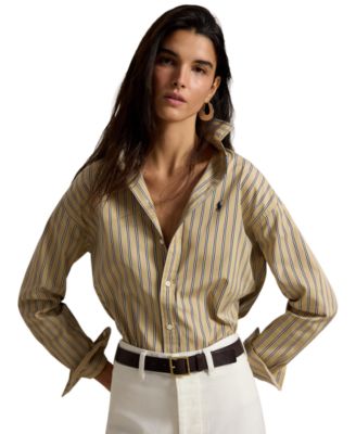 Women's Relaxed-Fit Striped Cotton Shirt