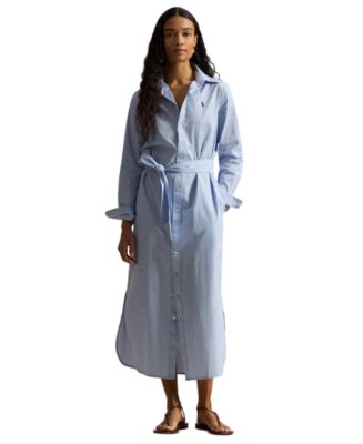 Polo Ralph Lauren Women's Long-Sleeve Collared Shirt Dress - Macy's