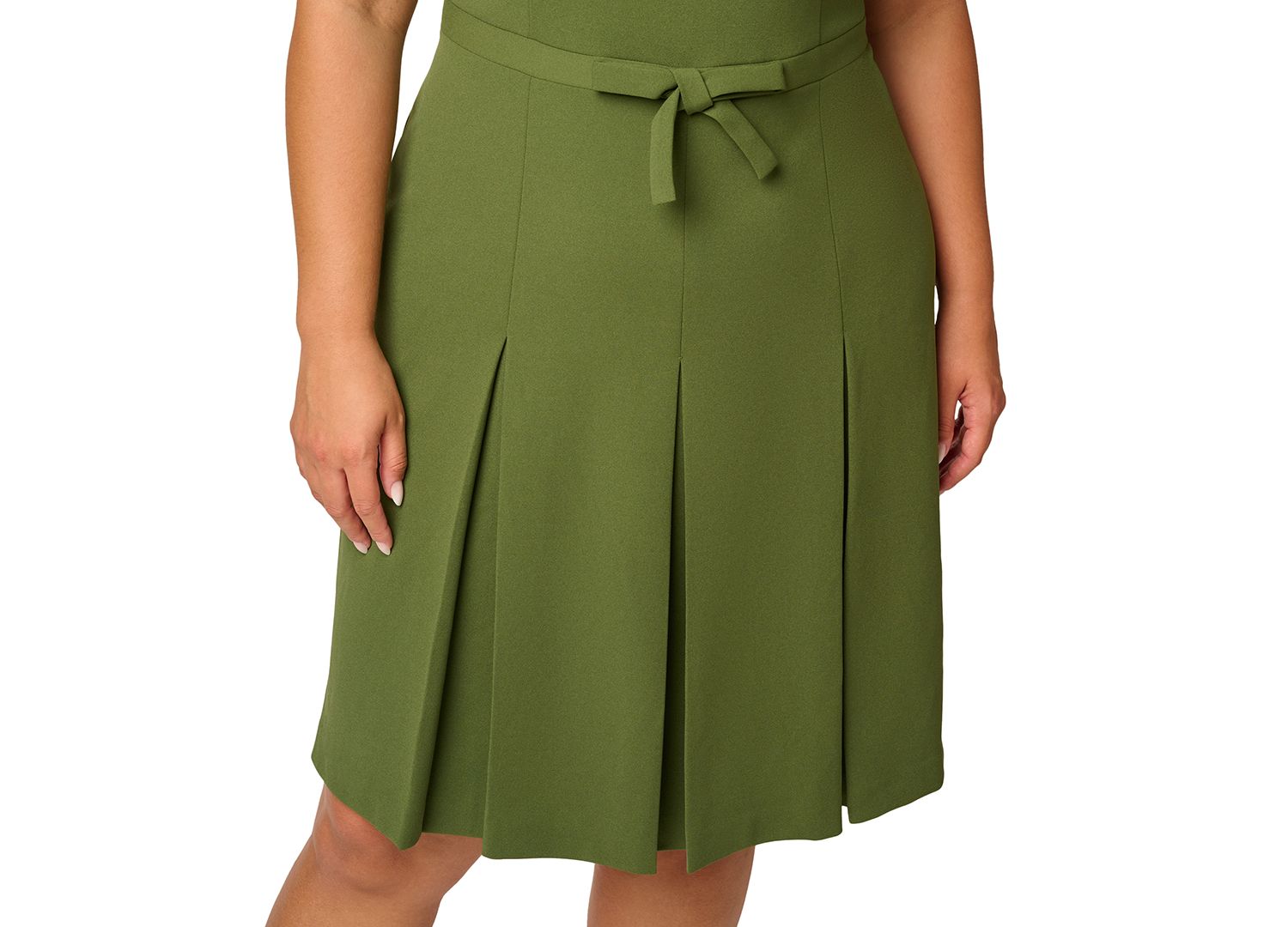 Plus Size Fit & Flare Pleated Bow Dress