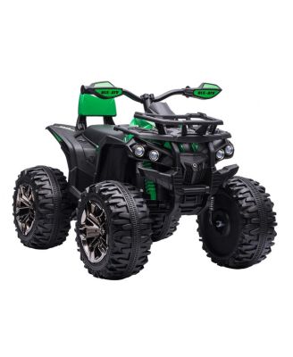 4 Wheeler 39.4"L x 25.6"W x 28.7"H LED Headlights, Music, Rechargeable Ride-On ATV, 66 lbs Capacity, Ages 3-7