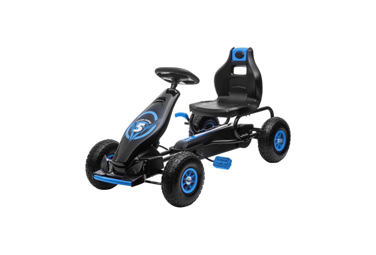 Детская игрушка YOBTOP Kids Pedal Go Kart with Adjustable Seat, Suspension System & Safety Hand Brake Ride-On Toy, 110 lbs Capacity, Ages 5-12, цвет: Синий — фото 10