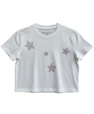 Girls' 7-16 Crewneck Star Rhinestone Printed T-Shirt