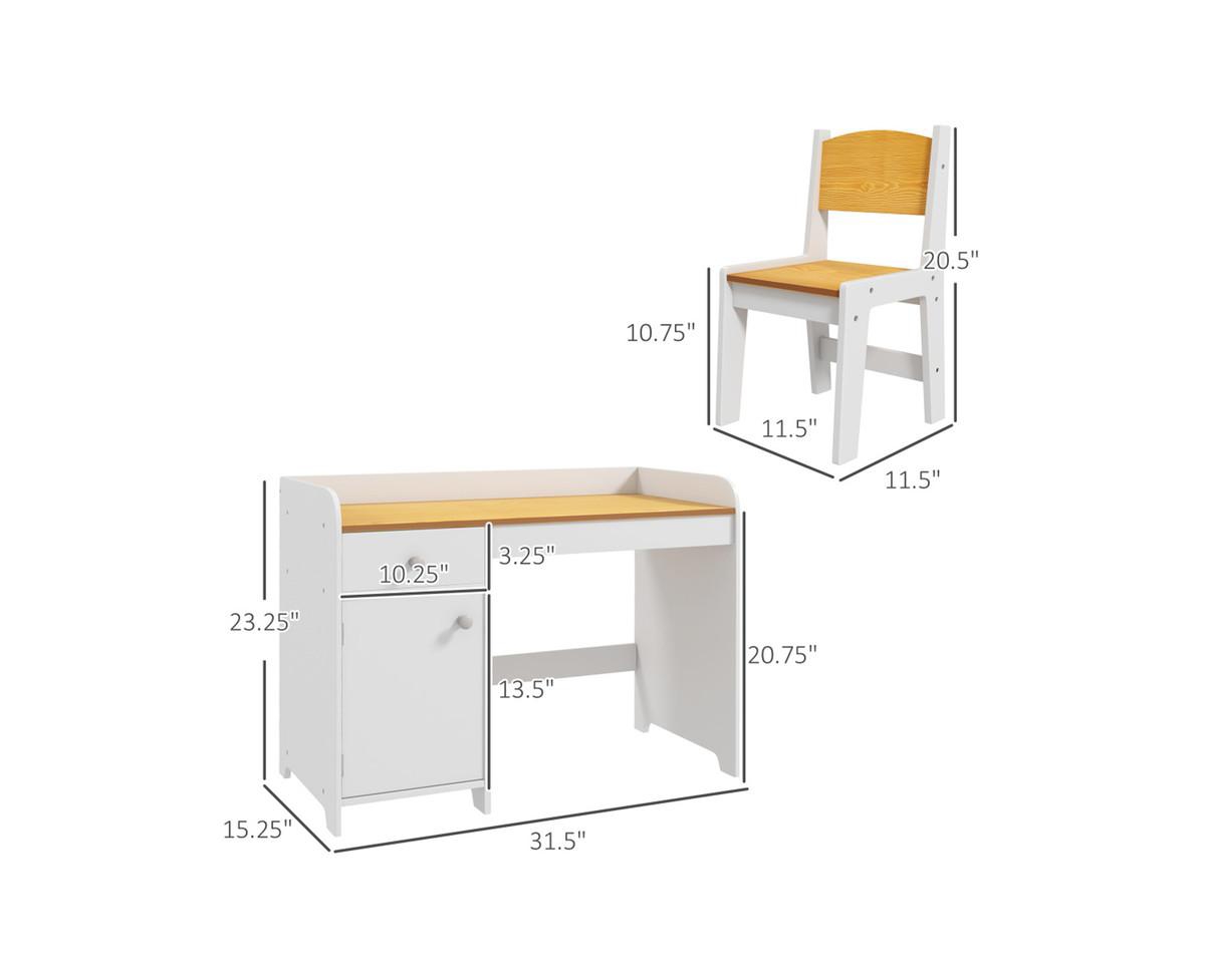 Yobtop Kids Desk and Chair Set with Storage Drawer - Study Desk for Children, Arts and Crafts, Snack Time, Homeschooling, Homework