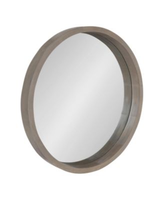 Hutton Round Wood Wall Mirror
