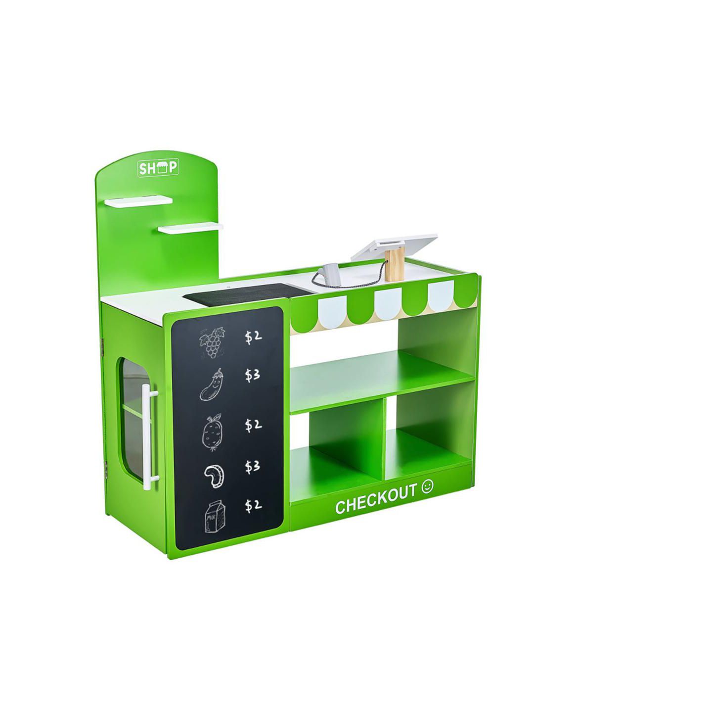Детский игровой набор YOBTOP Grocery Store 35-Piece Moving Conveyor Belt and Scanner Playset, Ages 3+, цвет: Зелёный — фото 6