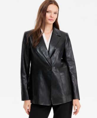 Women's Romi Faux Leather Mid-Length Blazer