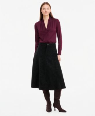 Women's Lucie A-Line Midi High-Waisted Faux Leather Skirt, Macy's Exclusive