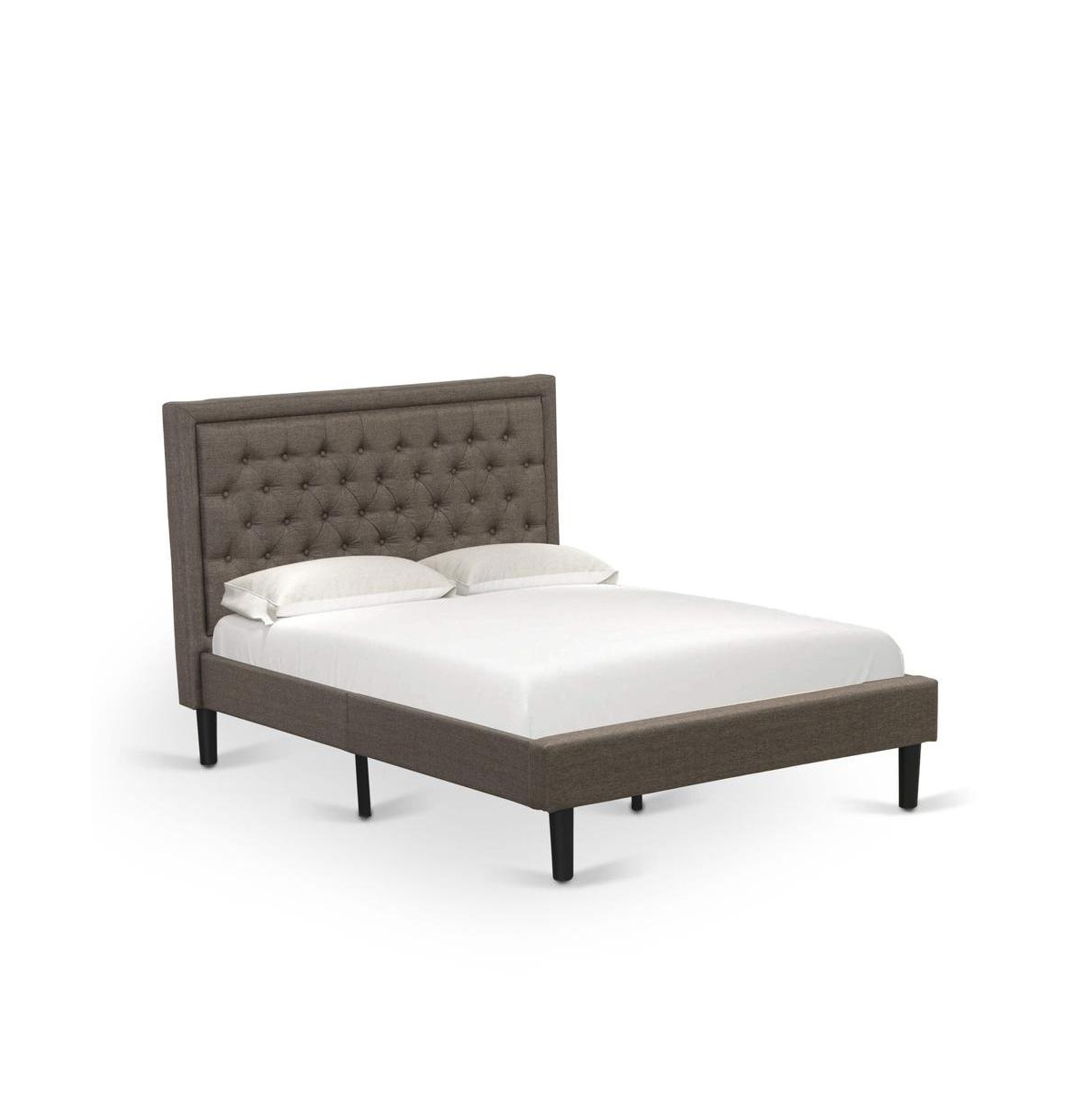 East West Furniture KD18F-1VL0C 2 Piece Full Size Bed Set - Full Size Bed Headboard with 1 Night Stand