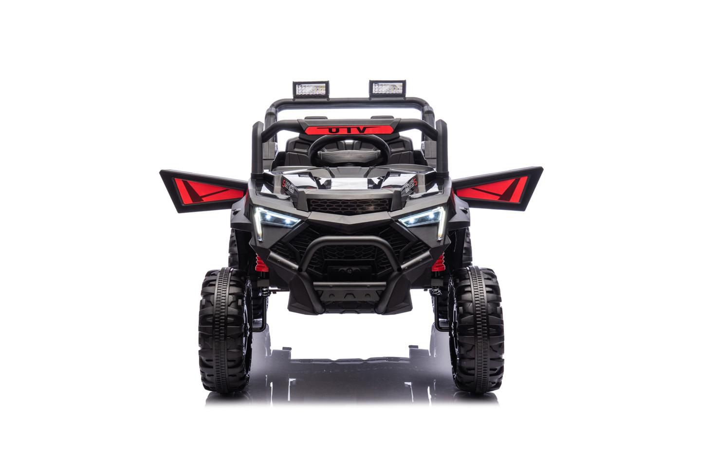 Детская игрушка YOBTOP 24V 400W Kids Ride On Electric UTV - Parents Remote Control, Four-Wheel Suspension, LED Lights, USB and MP3 Music and Bluetooth for Kids, цвет: Чёрный красный — фото 4