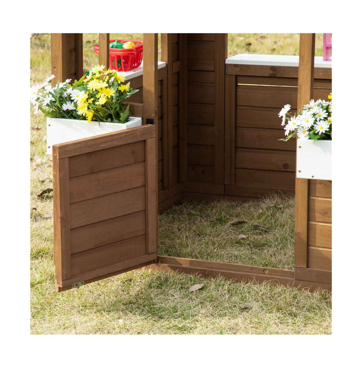 Детская игрушка YOBTOP Cottage Working-Door Solid Fir Wood 1-Piece Playhouse, Ages 3-8 — фото 7