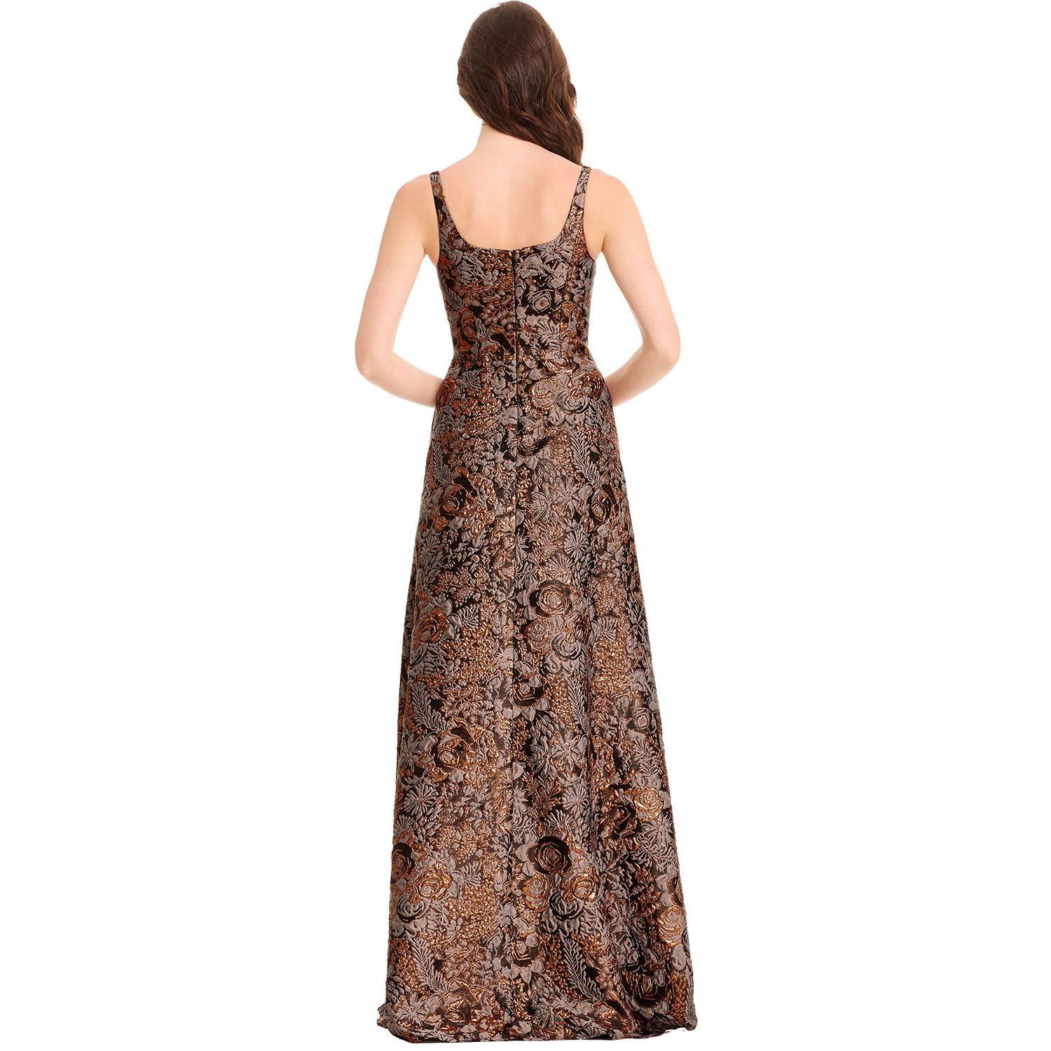 Women's Vienna Square-Neck Metallic-Jacquard Ball-Gown Dress