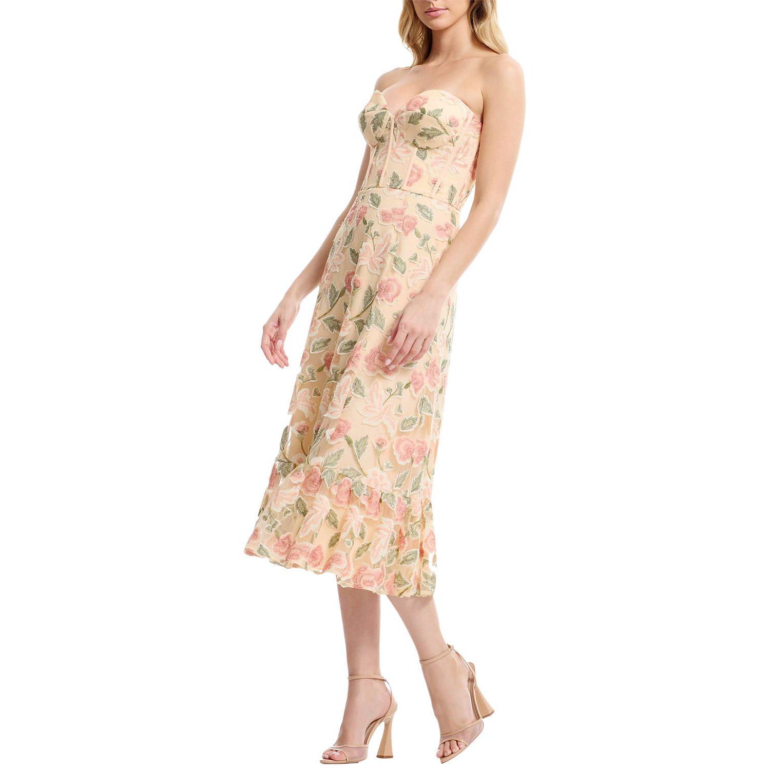 Women's Carina Strapless Sweetheart Floral Dress