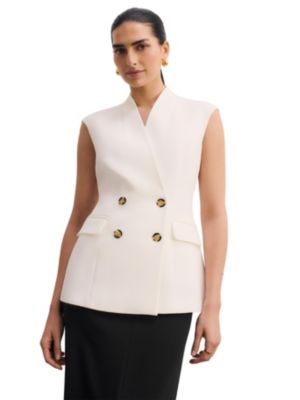 Women's Nera Double-Breasted Sleeveless V-Neck Waistcoat