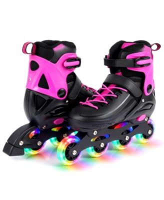 Inline Skates for Kids and Teens with Push-Button Sizing and Triple Protection Ages 9-14