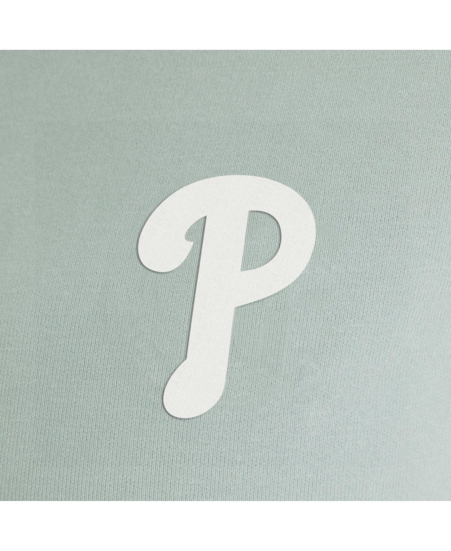 Women's Sage Green Philadelphia Phillies Oversized Clutch Tri-Blend Half-Zip Pullover Sweatshirt