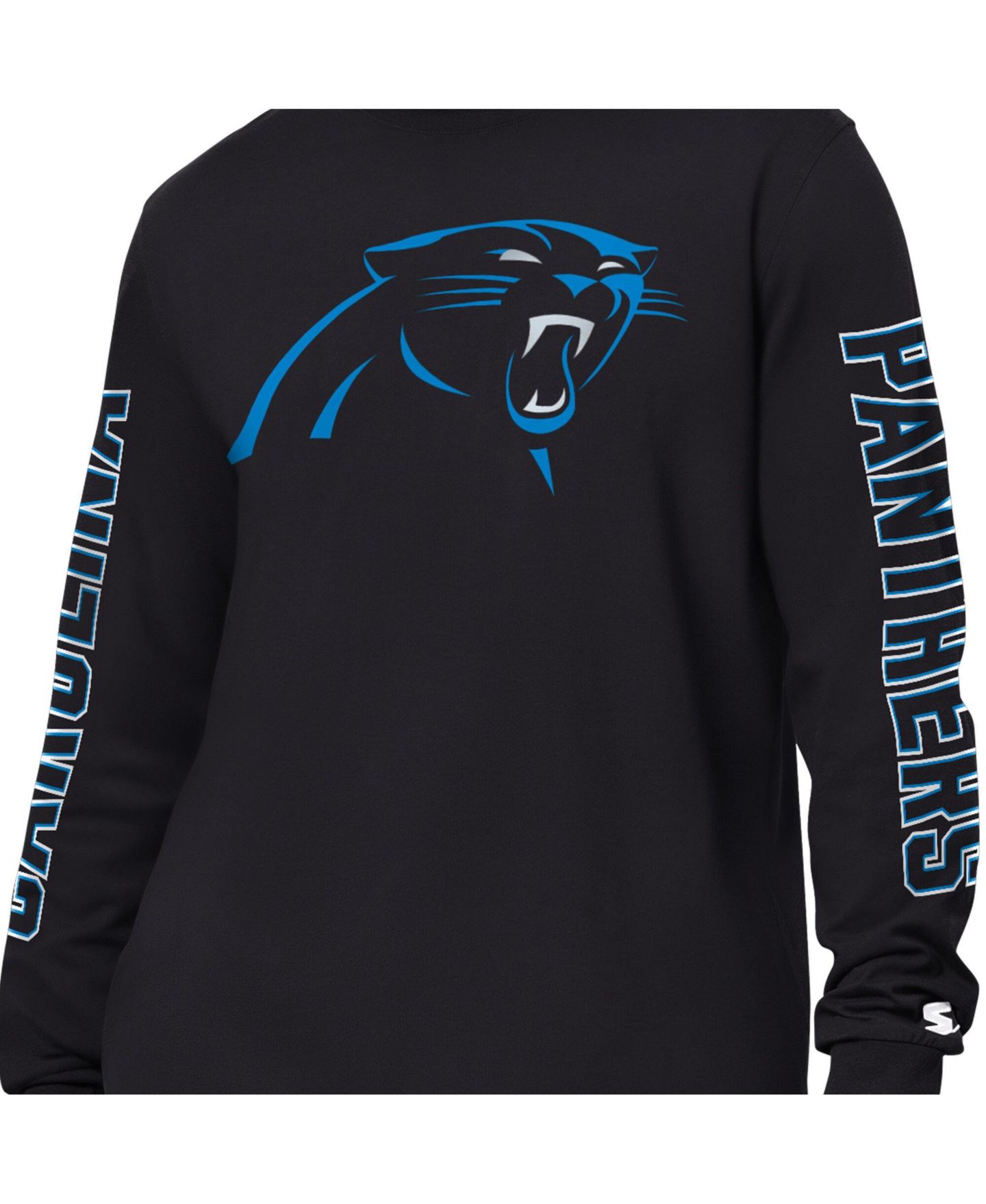 Мужская футболка Starter Black Carolina Panthers Clutch Hit II Long-Sleeve — фото 2