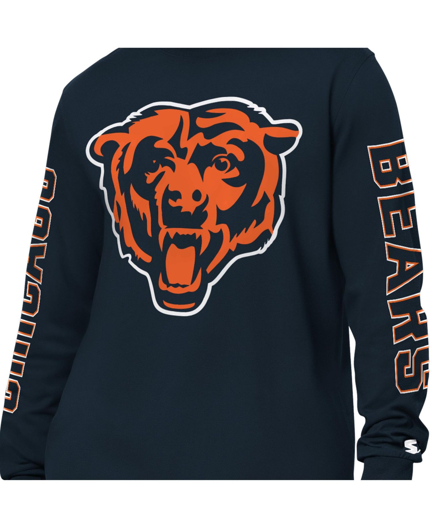 Men's Navy Chicago Bears Clutch Hit II Long-Sleeve T-Shirt