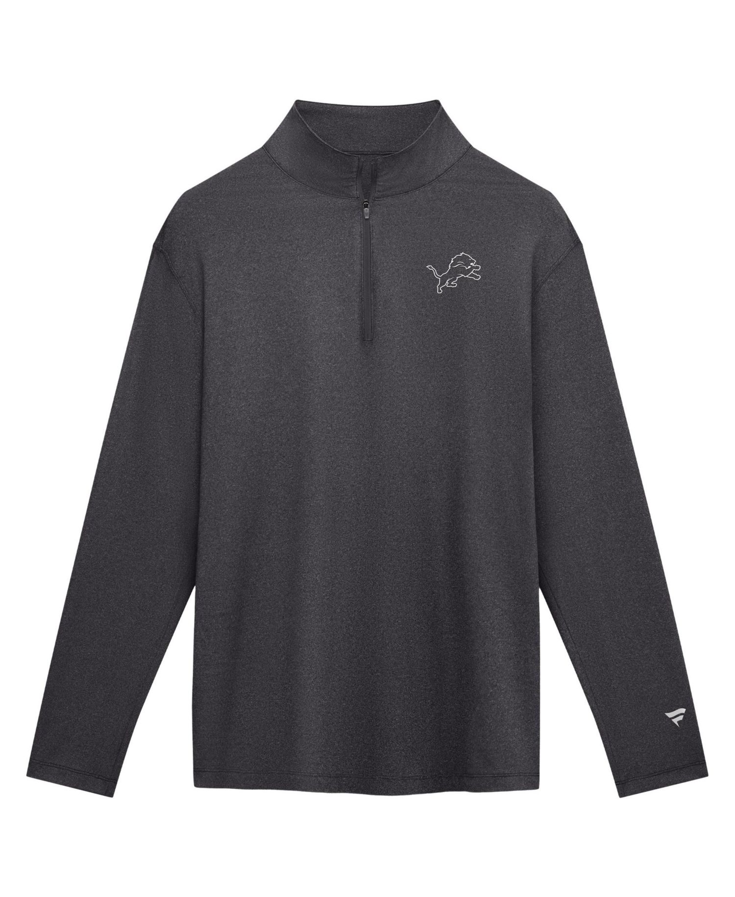 Men's Charcoal Detroit Lions Clutch Quarter-Zip Pullover Sweatshirt