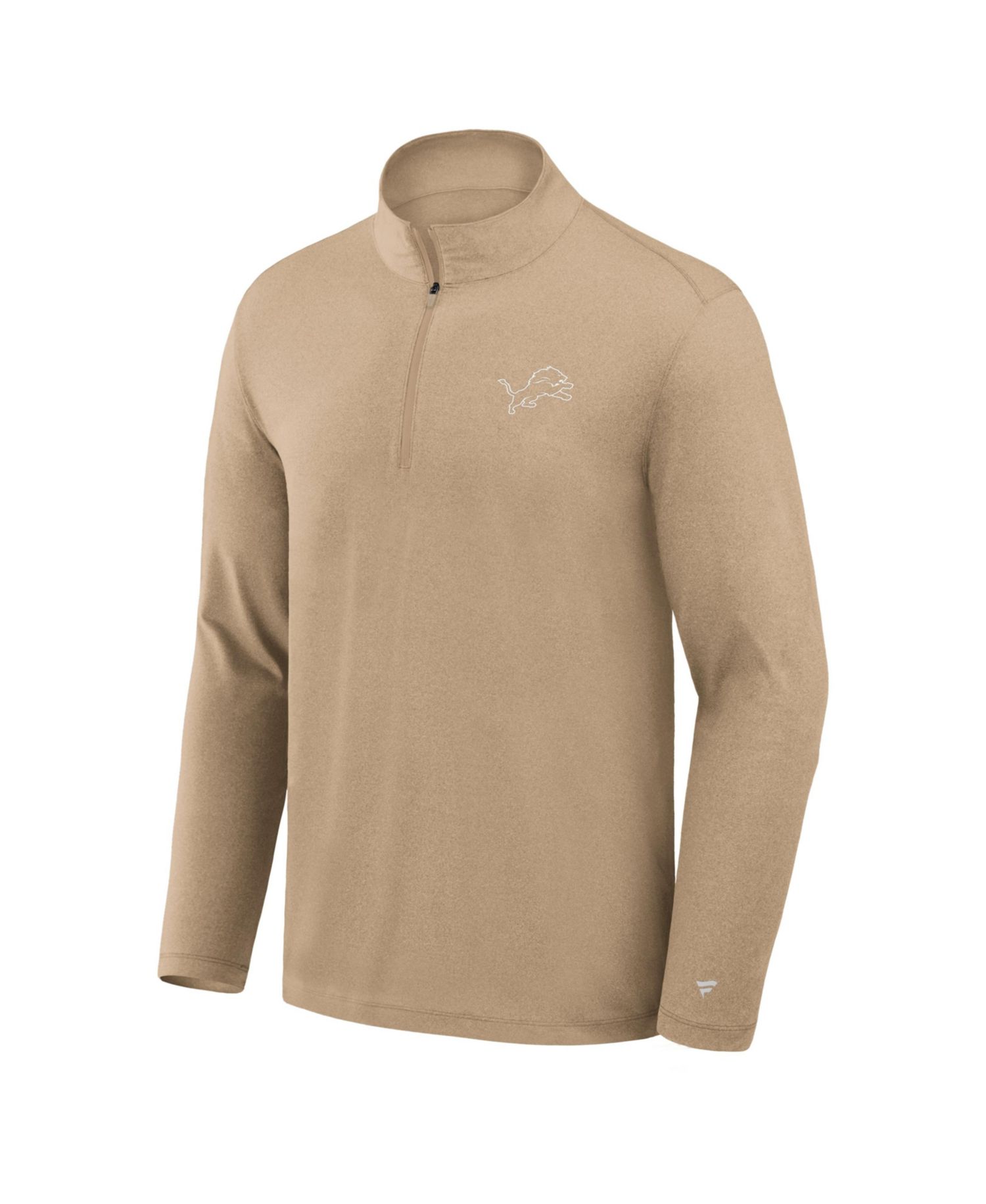 Men's Tan Detroit Lions Clutch Quarter-Zip Pullover Sweatshirt