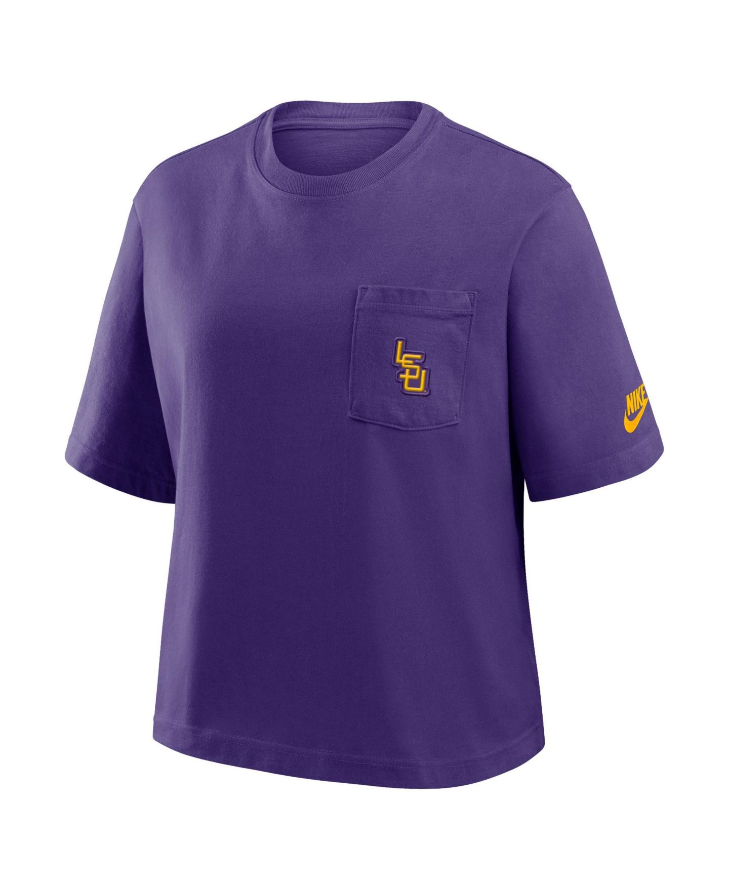 Женская футболка Nike Purple LSU Tigers Legacy Pocket Boxy — фото 3