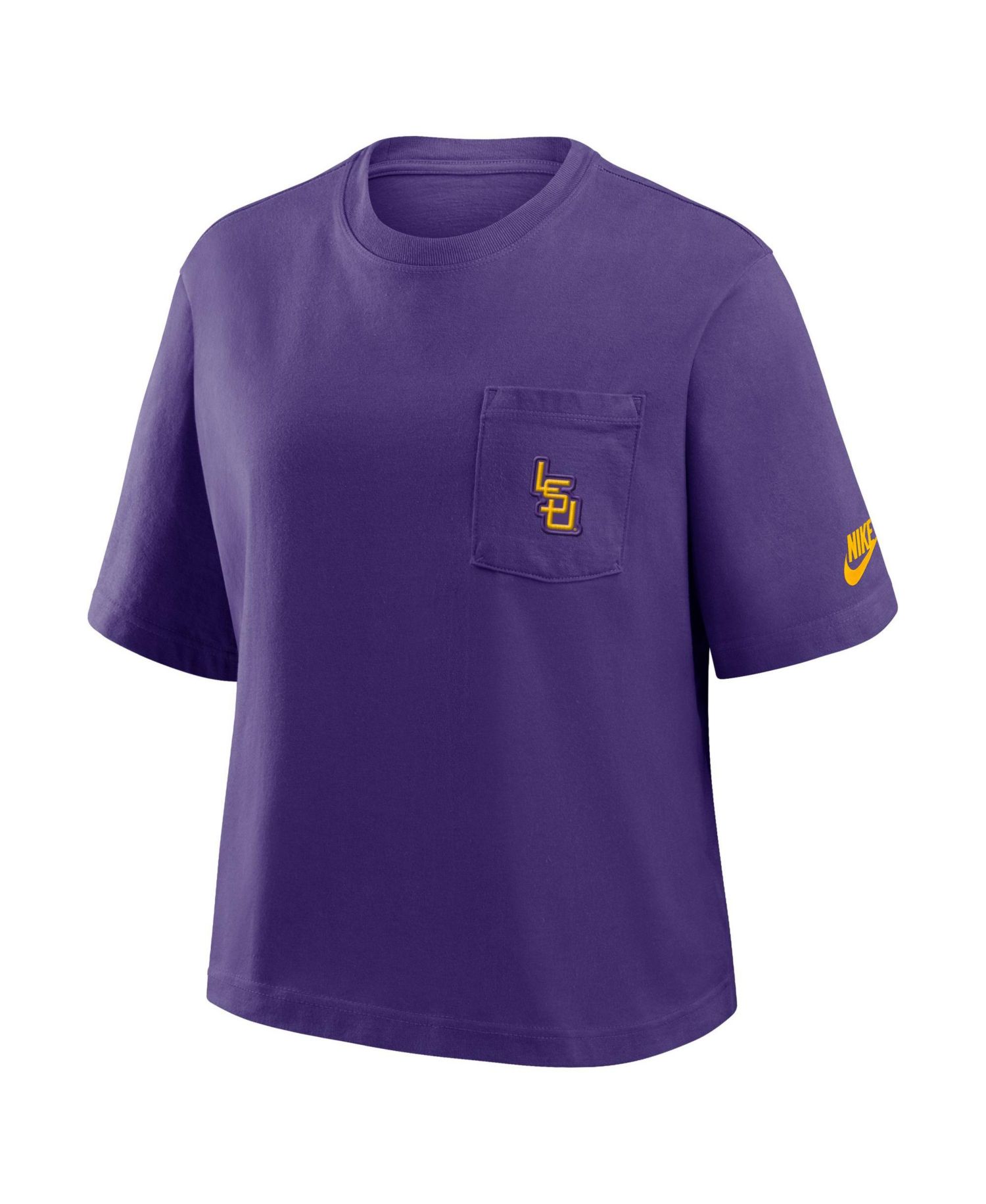 Women's Purple LSU Tigers Legacy Pocket Boxy T-Shirt