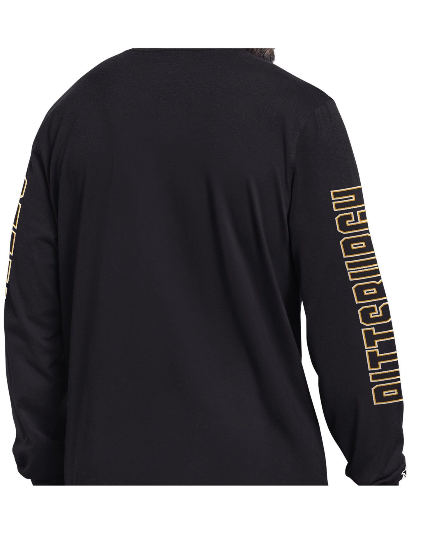 Men's Black Pittsburgh Steelers Clutch Hit II Long-Sleeve T-Shirt